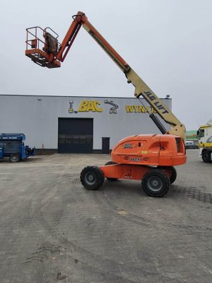 An aerial lift on a construction site.